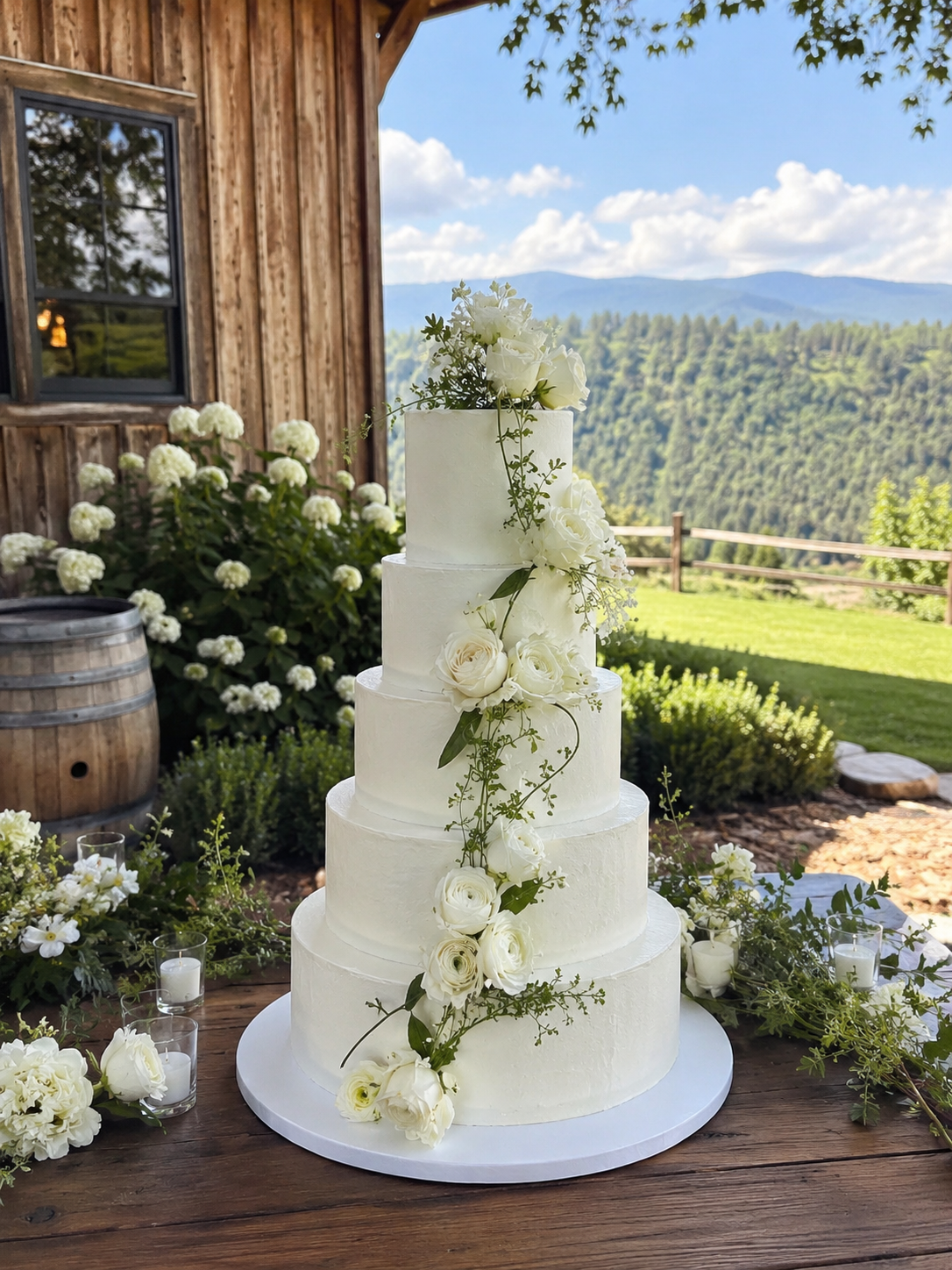 White wedding cake